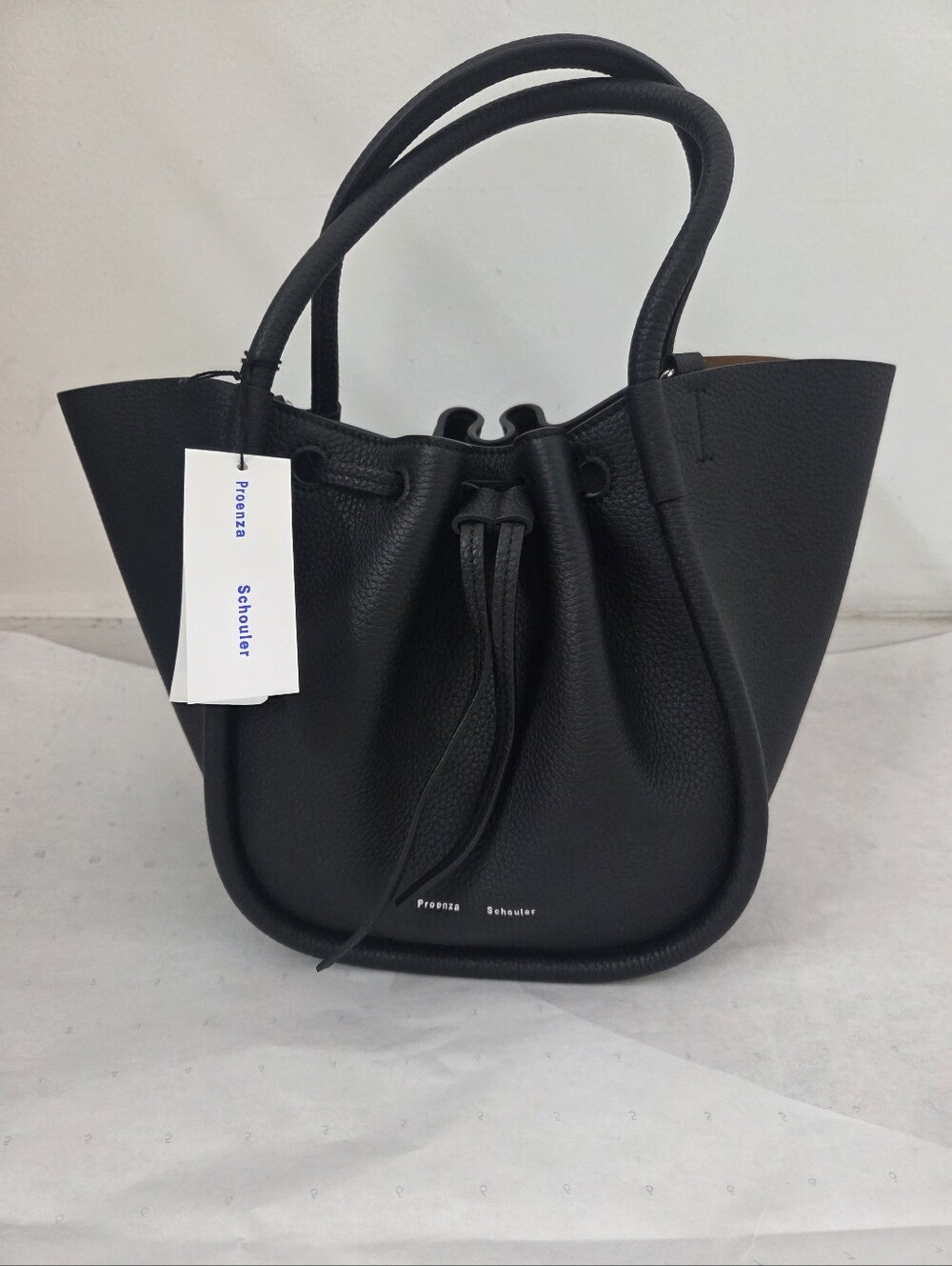 Proenza Schouler Black Leather Rouched Tote